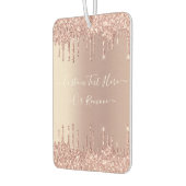 Rose Gold Blush Glitzer Sparkeln Tropfen - Ihr Tex Autolufterfrischer (Links)