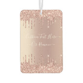 Rose Gold Blush Glitzer Sparkeln Tropfen - Ihr Tex Autolufterfrischer (Rückseite)