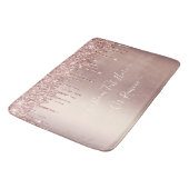 Rose Gold Blush Glitzer Sparkeln Tropfen - Ihr Tex Badematte (Schrägansicht)