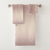 Rose Gold Blush Glitzer Sparkeln Tropfen - Ihr Tex Badhandtuch Set (Insitu)