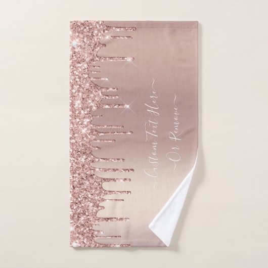 Rose Gold Blush Glitzer Sparkeln Tropfen - Ihr Tex Badhandtuch Set (Handtuch)
