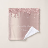 Rose Gold Blush Glitzer Sparkeln Tropfen - Ihr Tex Badhandtuch Set (Waschlappen)