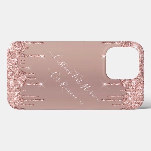 Rose Gold Blush Glitzer Sparkeln Tropfen - Ihr Tex Case-Mate iPhone Hülle (Rückseite (Horizontal))