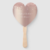 Rose Gold Blush Glitzer Sparkeln Tropfen - Ihr Tex Fächer (Vorderseite)