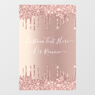 Rose Gold Blush Glitzer Sparkeln Tropfen - Ihr Tex Fensteraufkleber