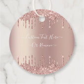 Rose Gold Blush Glitzer Sparkeln Tropfen - Ihr Tex Geschenkanhänger (Rückseite)