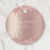 Rose Gold Blush Glitzer Sparkeln Tropfen - Ihr Tex Geschenkanhänger (Vorderseite)