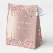 Rose Gold Blush Glitzer Sparkeln Tropfen - Ihr Tex Geschenkschachtel (Rückseite)