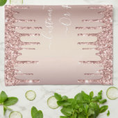 Rose Gold Blush Glitzer Sparkeln Tropfen - Ihr Tex Geschirrtuch (Gefaltet)