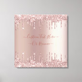 Rose Gold Blush Glitzer Sparkeln Tropfen - Ihr Tex Leinwanddruck (Vorderseite)