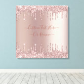 Rose Gold Blush Glitzer Sparkeln Tropfen - Ihr Tex Leinwanddruck (Insitu (Holzboden))