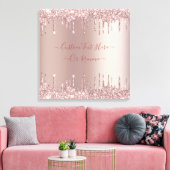 Rose Gold Blush Glitzer Sparkeln Tropfen - Ihr Tex Leinwanddruck (Insitu (Wohnzimmer))
