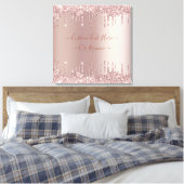 Rose Gold Blush Glitzer Sparkeln Tropfen - Ihr Tex Leinwanddruck (Insitu (Schlafzimmer))