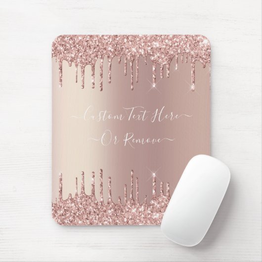 Rose Gold Blush Glitzer Sparkeln Tropfen - Ihr Tex Mousepad (Mit Mouse)