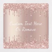 Rose Gold Blush Glitzer Sparkeln Tropfen - mit Tex Etiketten (Design 1)