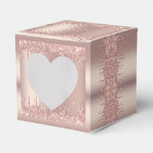 Rose Gold Blush Glitzer Sparkeln Tropfen - Name/ T Geschenkschachtel (Vorderseite)