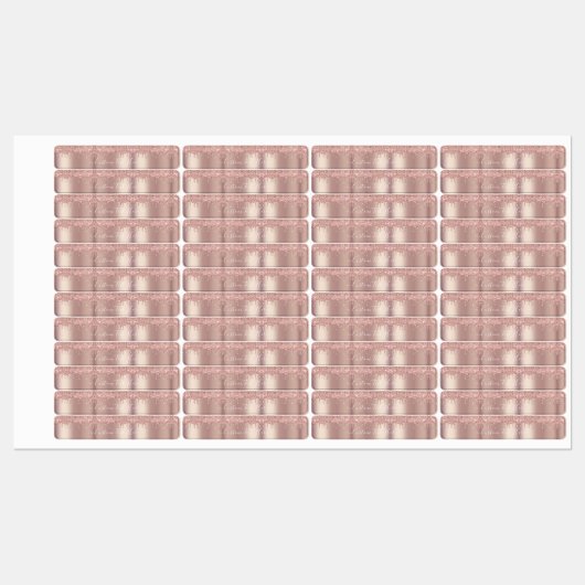 Rose Gold Blush Glitzer Sparkeln Tropfen - Text hi Etiketten (Blatt)
