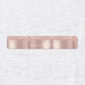 Rose Gold Blush Glitzer Sparkeln Tropfen - Text hi Etiketten (Design 2)