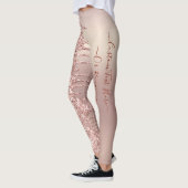 Rose Gold Blush Glitzer Sparkeln Tropfen - Text hi Leggings (Links)