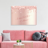 Rose Gold Blush Glitzer Sparkeln Tropfen - Text hi Leinwanddruck (Insitu (Wohnzimmer))