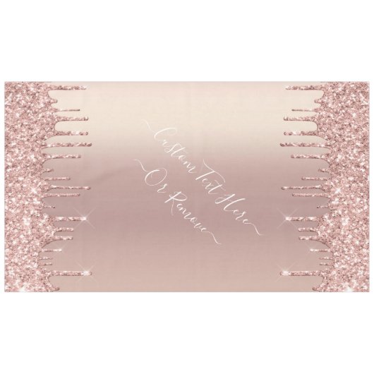 Rose Gold Blush Glitzer Sparkeln Tropfen - Text hi Tischdecke (Vorderseite (Horizontal))