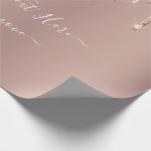 Rose Gold Blush Glitzer Sparkeln Tropfen - Text/ N Geschenkpapier (Ecke)