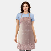 Rose Gold Blush Glitzer Sparkle Benutzerdefinierte Schürze (Getragen)