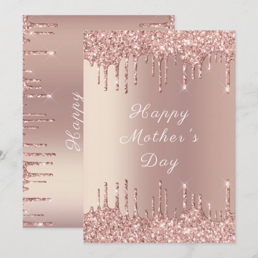 Rose Gold Blush Glitzer Sparkle - Muttertag (Vorne/Hinten)