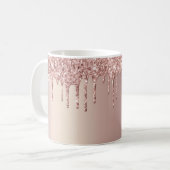 Rose Gold Blush Glitzer Sparkle Tropfen Chic Luxus Kaffeetasse (Vorderseite Links)
