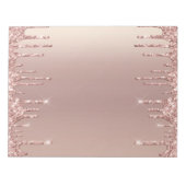 Rose Gold Blush Glitzer Sparkle Tropfen Moderne Mo Notizblock (Vorderseite)