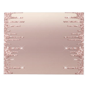 Rose Gold Blush Glitzer Sparkle Tropfen Moderne Mo Notizblock
