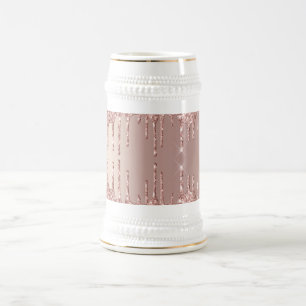 Rose Gold Blush Glitzer Sparkone Tropfen Bierstein Bierglas