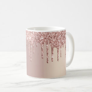 Rose Gold Blush Glitzer Sparkone Tropfen Kaffee Ta Kaffeetasse