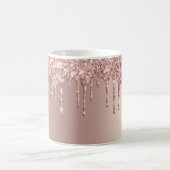 Rose Gold Blush Glitzer Sparkone Tropfen Kaffee Ta Kaffeetasse (Mittel)