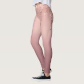 Rose Gold Blush Glitzer Sparkone Tropfen Leggings (Links)