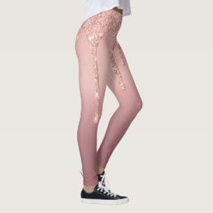 Rose Gold Blush Glitzer Sparkone Tropfen Leggings