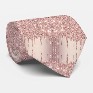 Rose Gold Blush Glitzer Sparkone Tropfen Neck Tie Krawatte