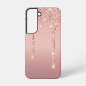 Rose Gold Blush Glitzer Sparkone Tropfen Samsung Galaxy Hülle (Rückseite)