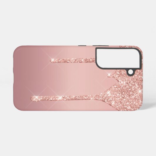 Rose Gold Blush Glitzer Sparkone Tropfen Samsung Galaxy Hülle (Rückseite (Horizontal))