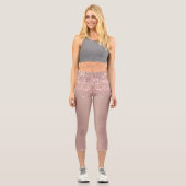 Rose Gold Blush Glitzer Sparkone Tropfen Tanz Capri Leggings (Vorderseite)