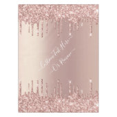 Rose Gold Blush Glitzer Tablett - Benutzerdefinier Tischdecke (Vorderseite)
