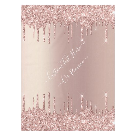 Rose Gold Blush Glitzer Tablett - Benutzerdefinier Tischdecke (Vorderseite)