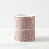 Rose Gold Blush Glitzer Tasse für benutzerdefinier (Mittel)