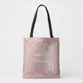 Rose Gold Blush Glitzer Totbeutel mit benutzerdefi Tasche (Vorderseite)