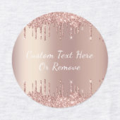 Rose Gold Blush Glitzer Tropfen Benutzerdefinierte Etiketten (Design 1)