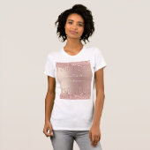 Rose Gold Blush Glitzer Tropfen Benutzerdefinierte T-Shirt (Vorne ganz)