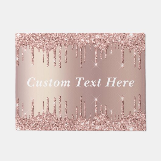 Rose Gold Blush Glitzer Tropfen Doormat Benutzerde Fußmatte (Vorderseite)