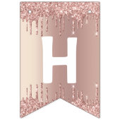 Rose Gold Blush Glitzer Tropfen - Happy Birthday Wimpelkette (Zweite Fahne)