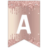 Rose Gold Blush Glitzer Tropfen - Happy Birthday Wimpelkette (Dritte Fahne)