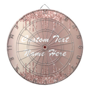 Rose Gold Blush Glitzer Tropfen Ihr Text-Dart-Moth Dartscheibe